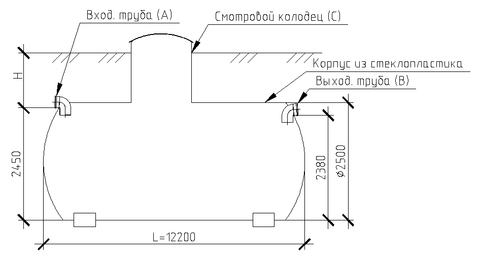 Накопительная емкость 60 кубометров (НЕ-60-2500)